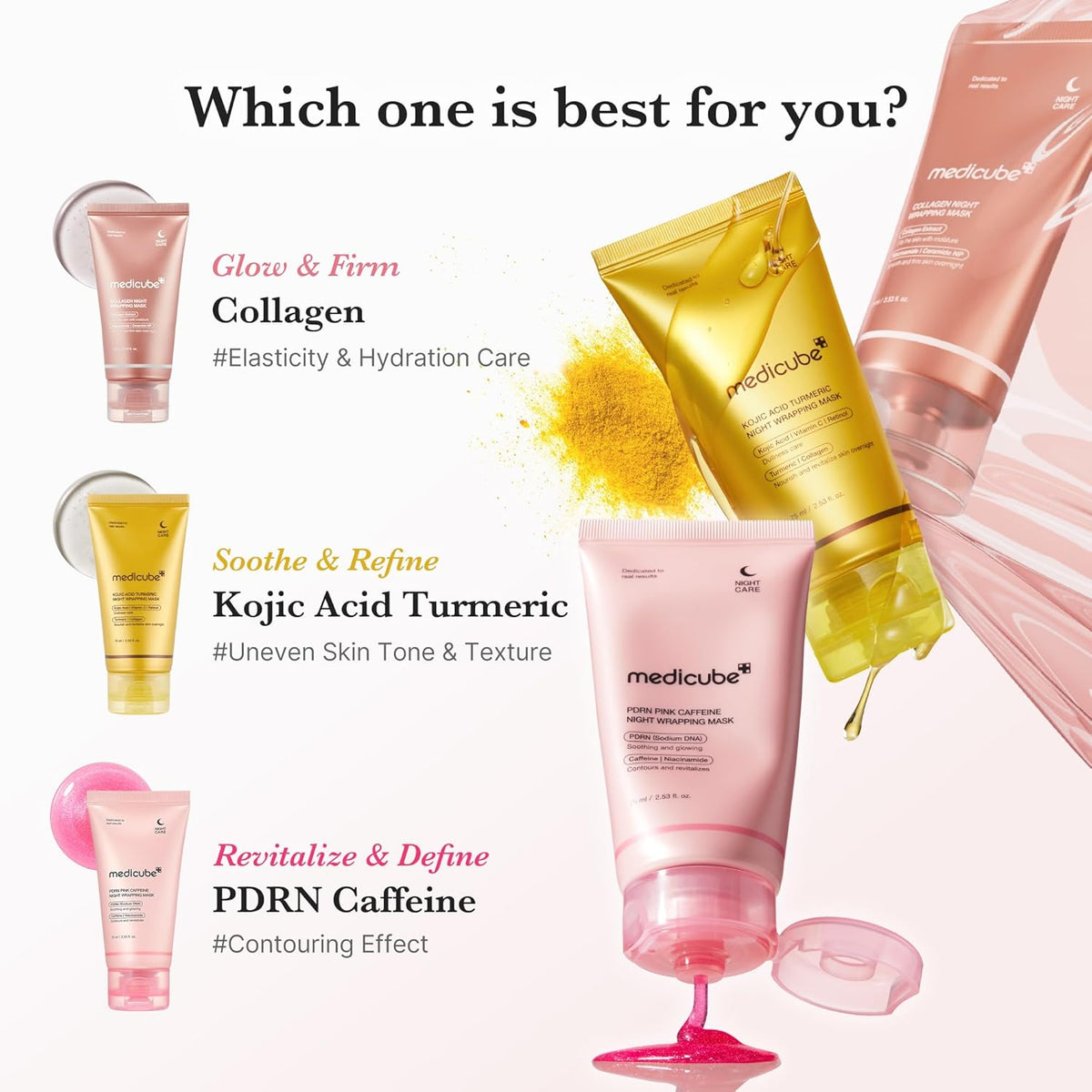medicube Wrapping Mask Collagen Overnight Peel Off Facial Mask | Elasticity & Hydration Care, Reduces Sagging & Dullness | Hydrolyzed Collagen For Glowing Skin | Korean Skin Care, 2.53 fl.oz